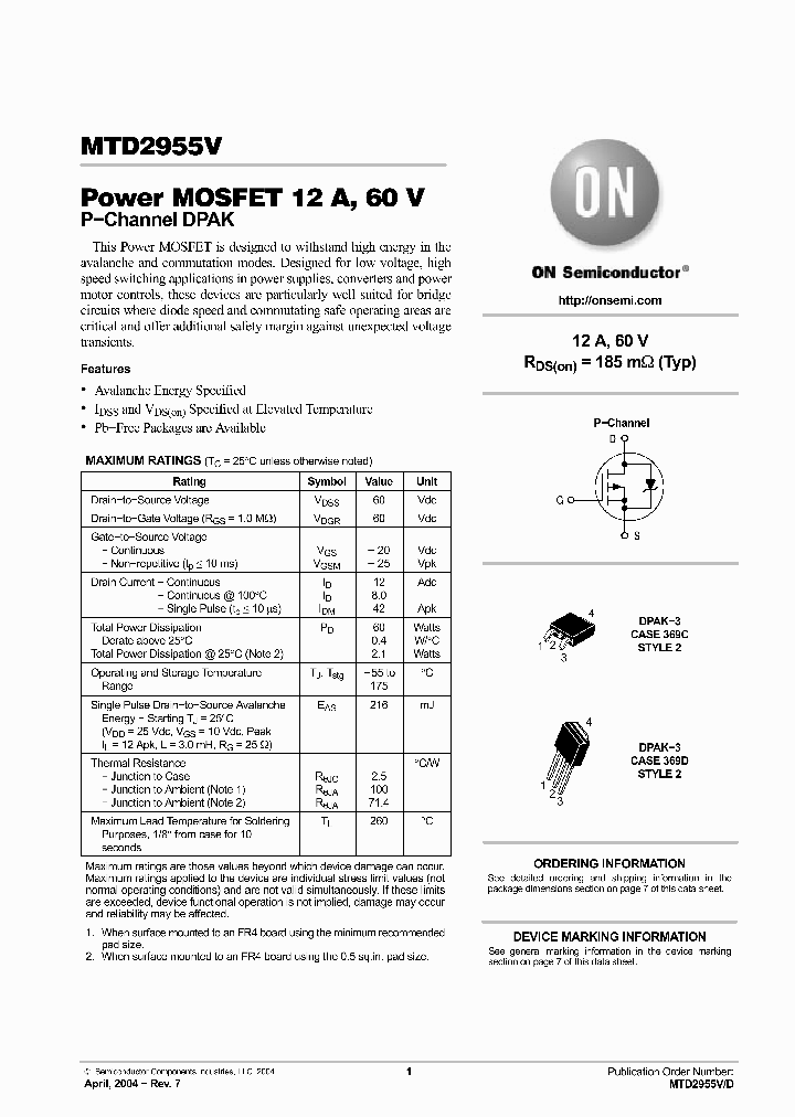 MTD2955V-1G_3058169.PDF Datasheet