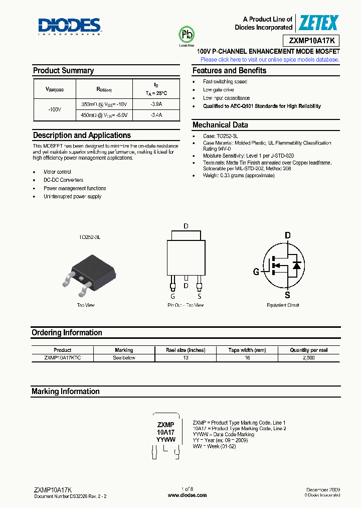 ZXMP10A17KTC_3084459.PDF Datasheet