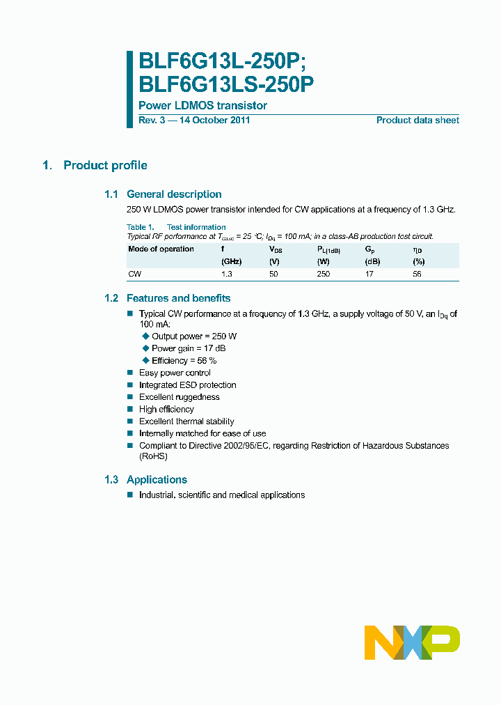 BLF6G13L-250P_3100259.PDF Datasheet