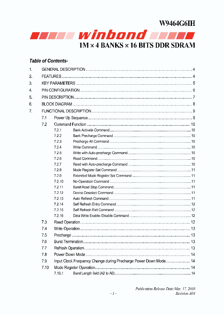W9464G6IH_3109649.PDF Datasheet