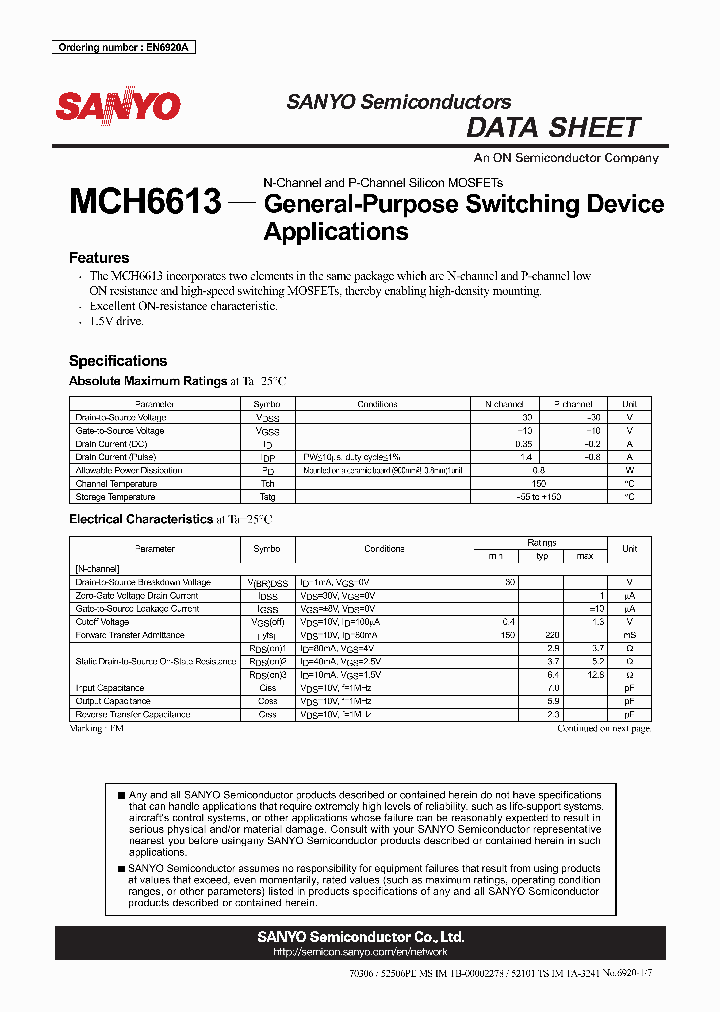 MCH6613_3141898.PDF Datasheet