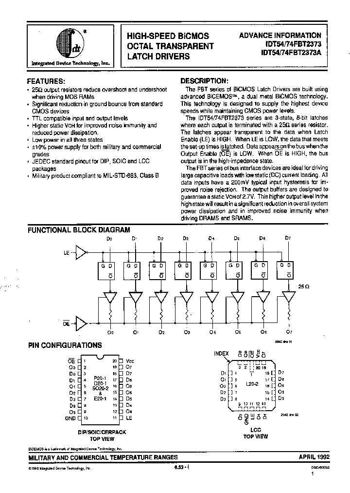 IDT74FBT2373SO_3144938.PDF Datasheet