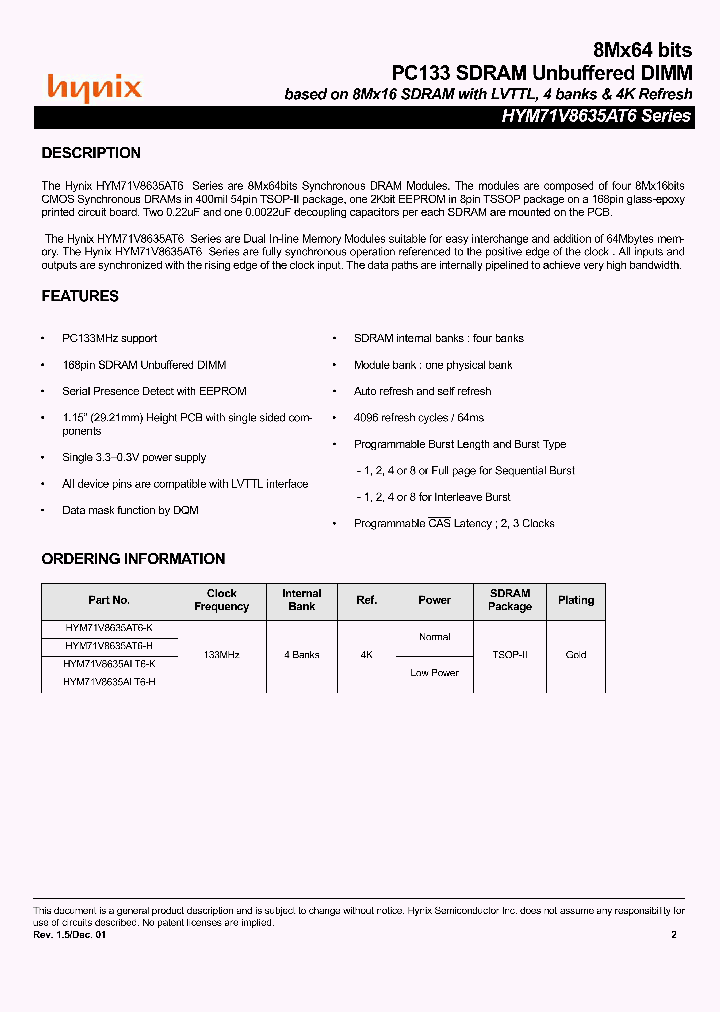 HYM71V8635AT6_3148823.PDF Datasheet
