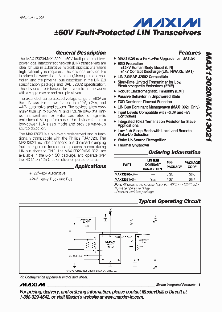 MAX13021ASA_3153548.PDF Datasheet