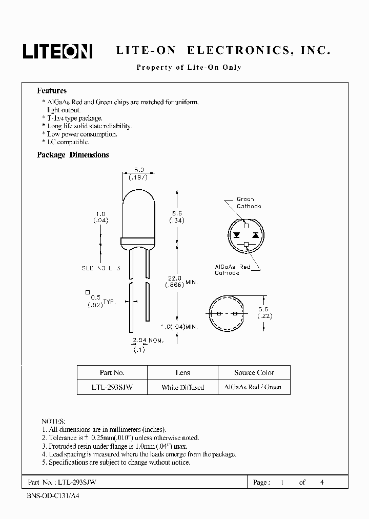 LTL-293SJW_3169233.PDF Datasheet