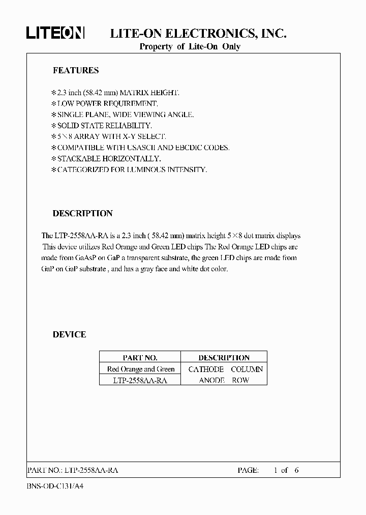 LTP-2588AA-RA_3173670.PDF Datasheet