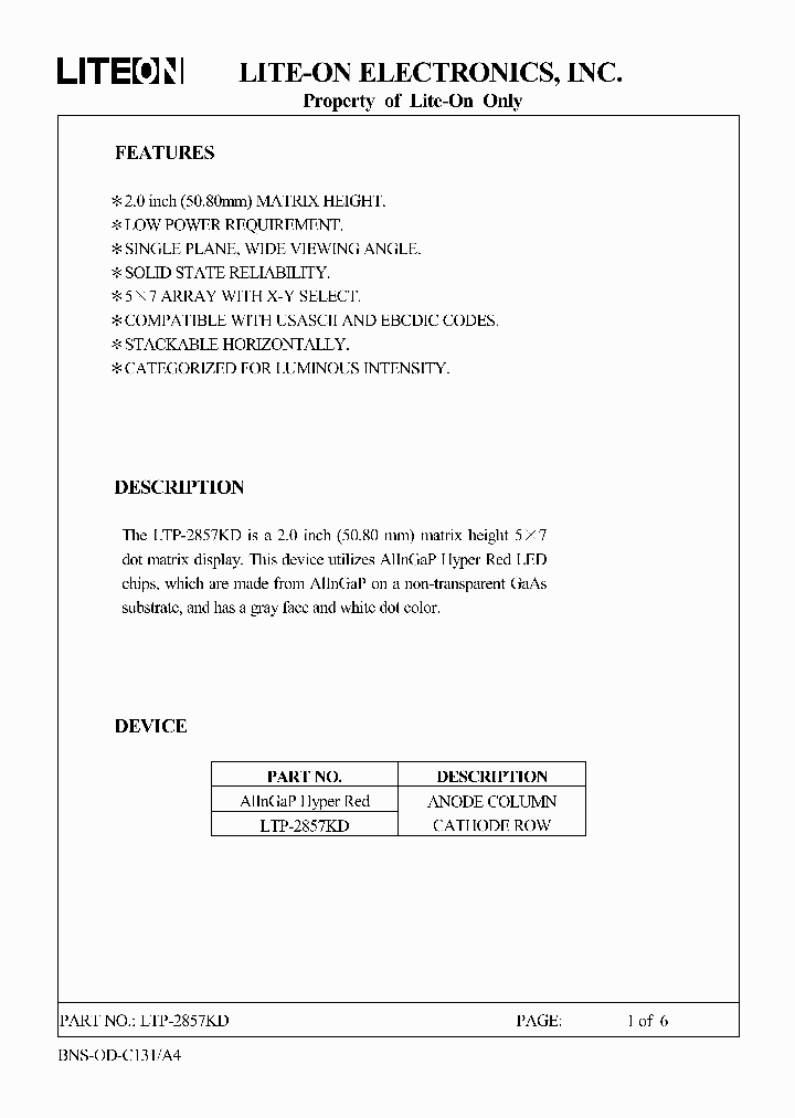 LTP-2857KD_3173687.PDF Datasheet