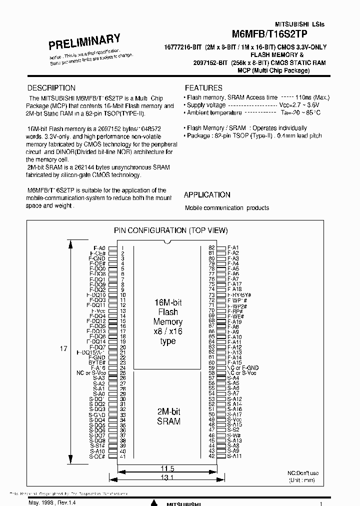 M6MFT16S2TP_3174011.PDF Datasheet
