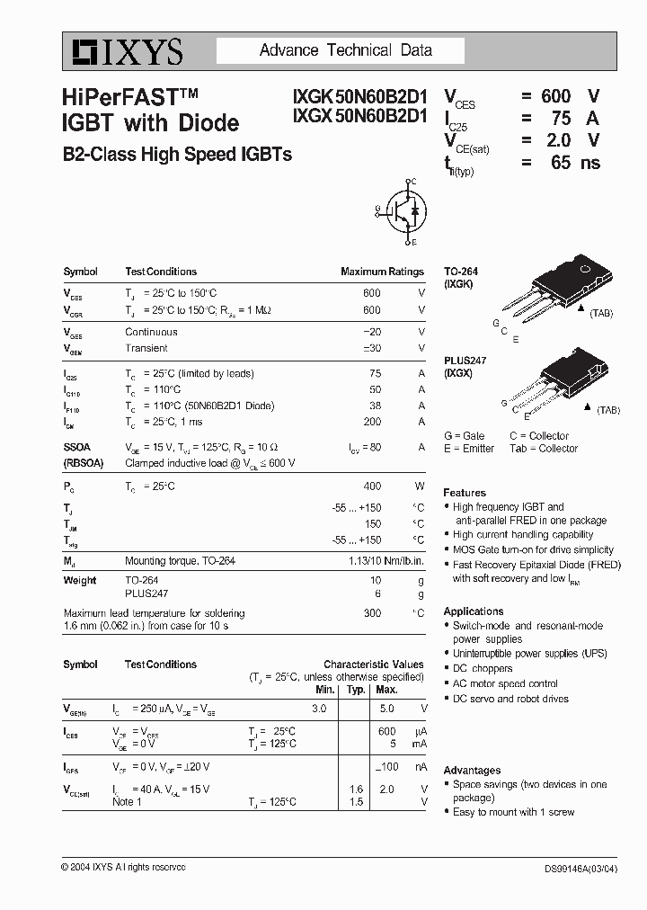 IXGK50N60B2D1_3177800.PDF Datasheet