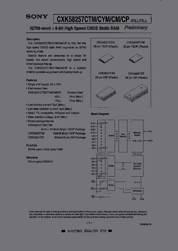 CXK58257CTM-55LL_3178934.PDF Datasheet