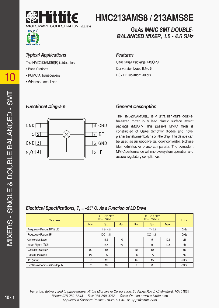 HMC213AMS8_3265289.PDF Datasheet