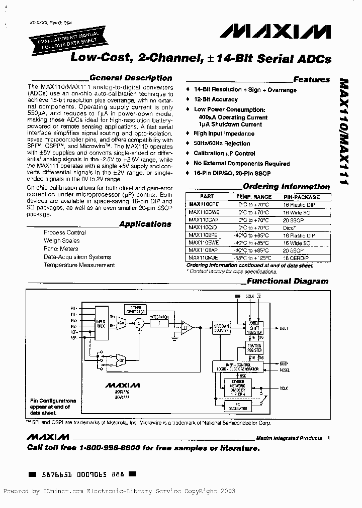 MAX110EWE_3279226.PDF Datasheet