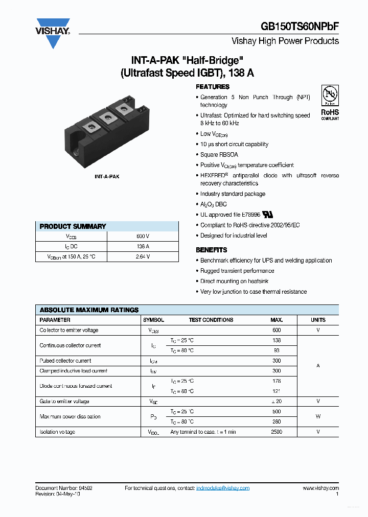 GB150TS60NPBF_3309554.PDF Datasheet