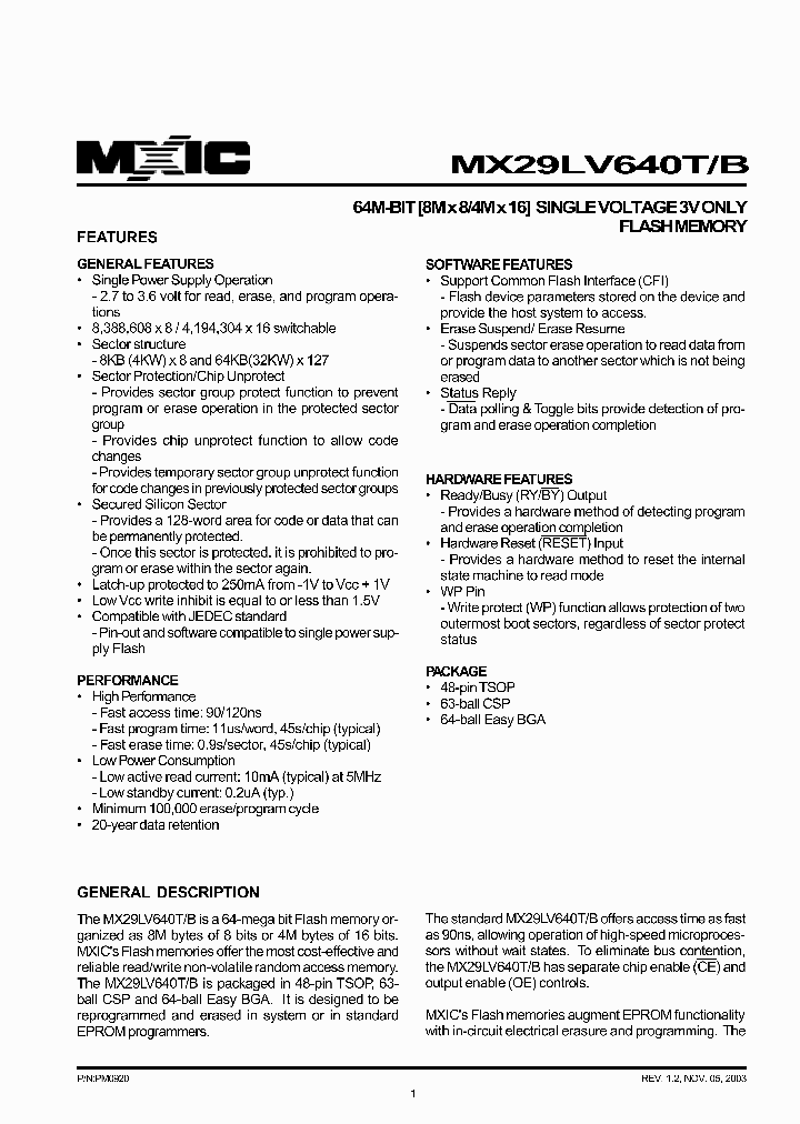 MX29LV640TXBI-90_3326138.PDF Datasheet