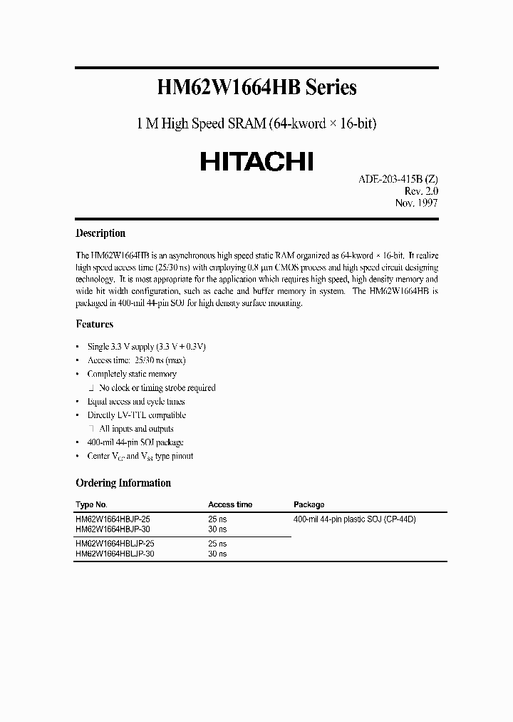 HM62W1664HBJP-25_3326331.PDF Datasheet