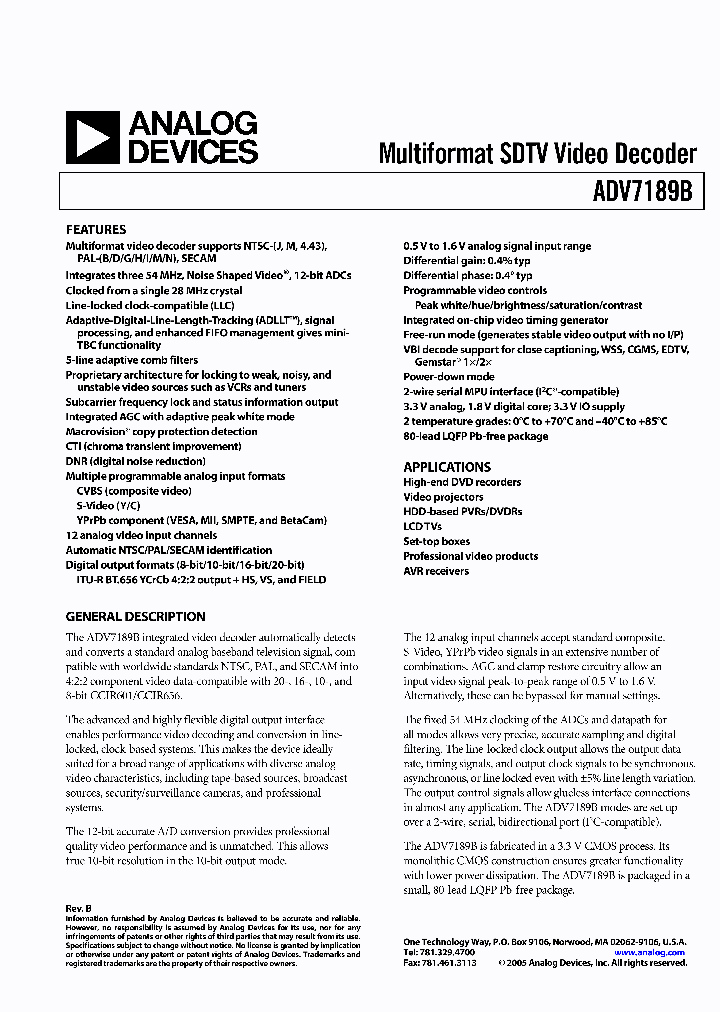 ADV7189BBSTZ268H_3329601.PDF Datasheet