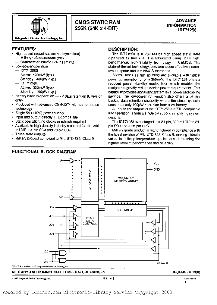 IDT71258S20TP_3345910.PDF Datasheet