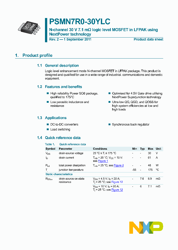 PSMN7R0-30YLC_3362986.PDF Datasheet