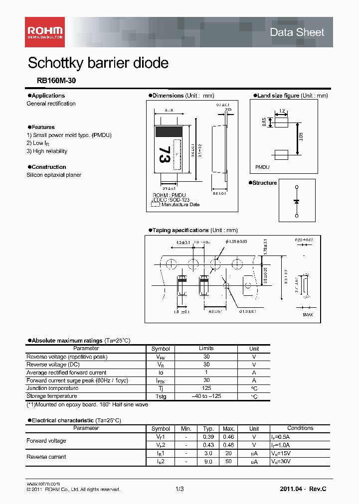 RB160M-30_3384485.PDF Datasheet