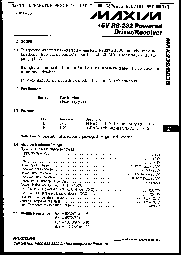 MAX232MLP883B_3393967.PDF Datasheet