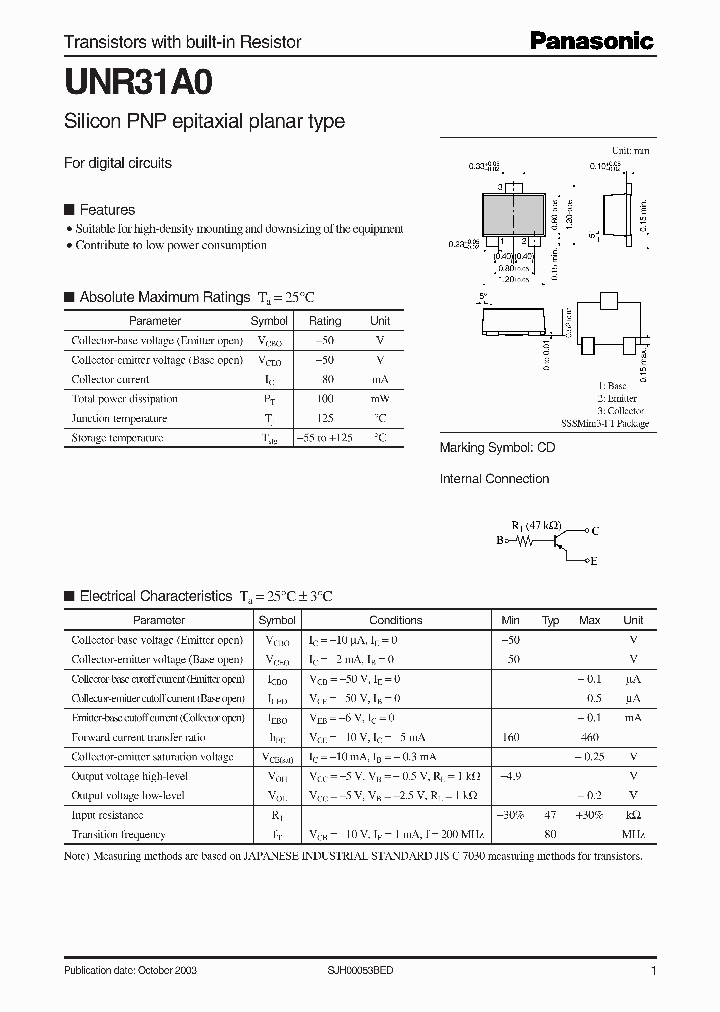 UNR31A0_3427887.PDF Datasheet