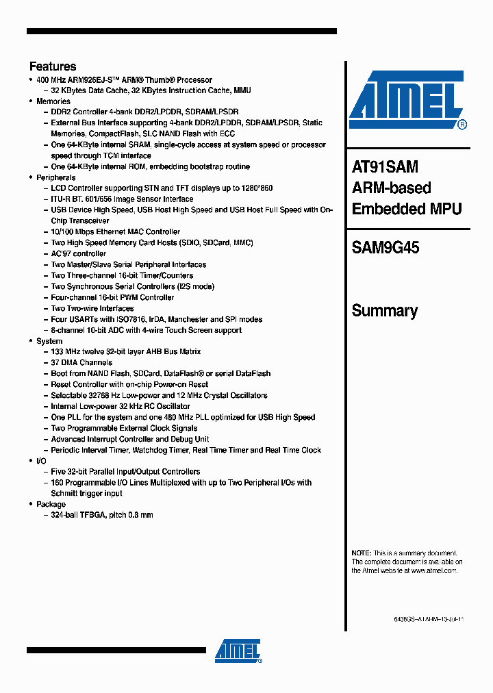 AT91SAM9G45-CU_3444542.PDF Datasheet