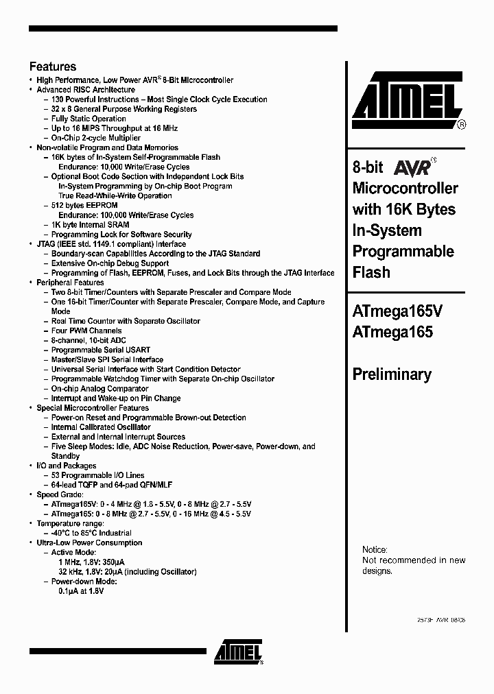 ATMEGA165V-8AI_3469200.PDF Datasheet