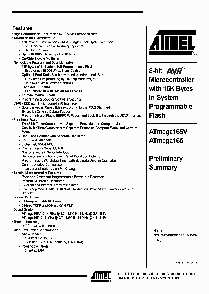ATMEGA165V-8MI_3469202.PDF Datasheet