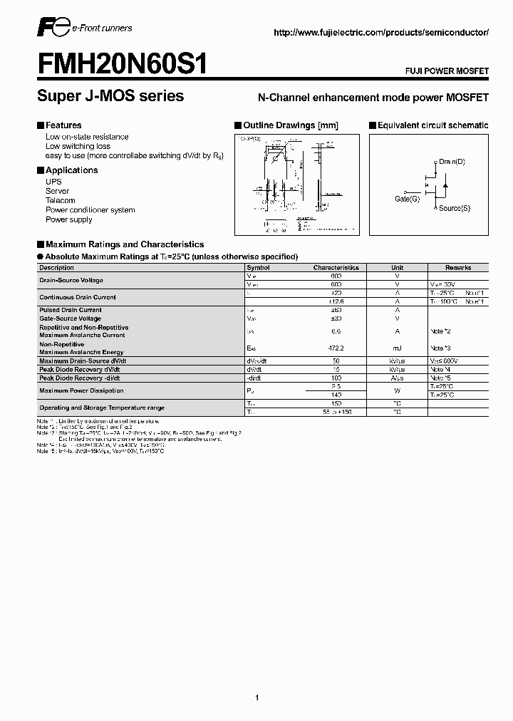 FMH20N60S1_3494381.PDF Datasheet