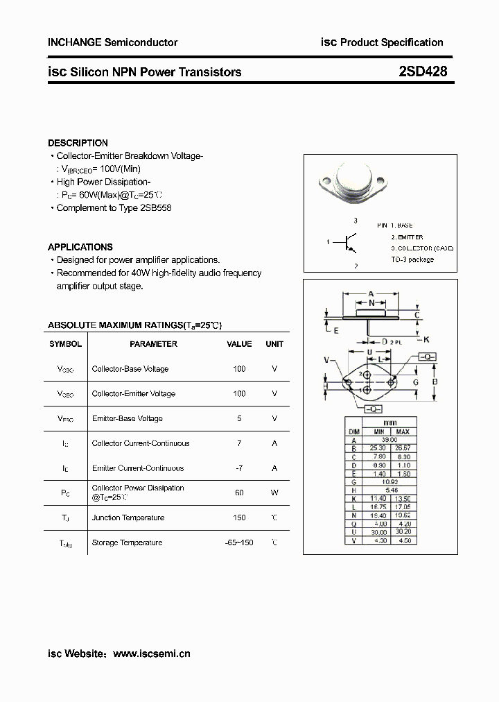 2SD428_3501014.PDF Datasheet