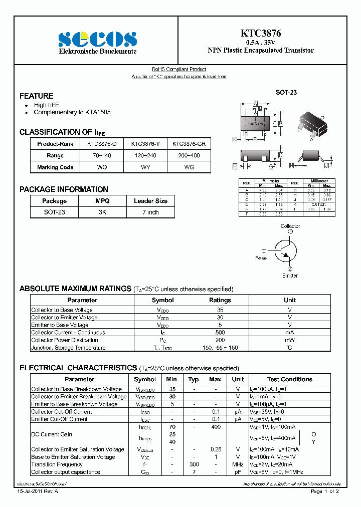 KTC3876_3511949.PDF Datasheet