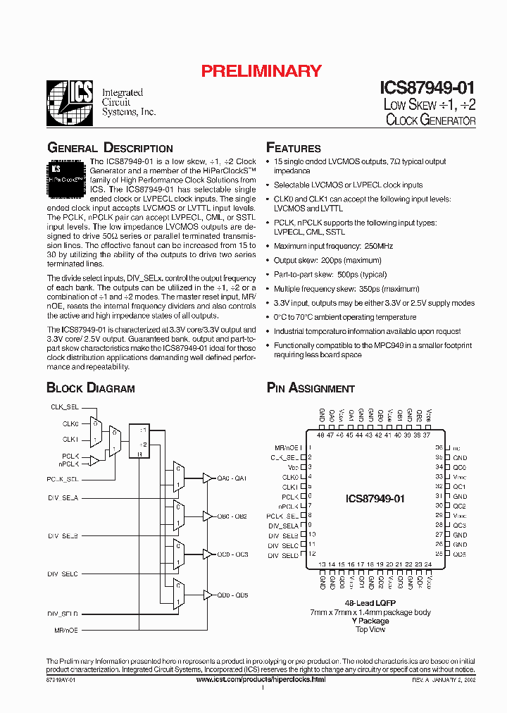 ICS87949-01_3524938.PDF Datasheet