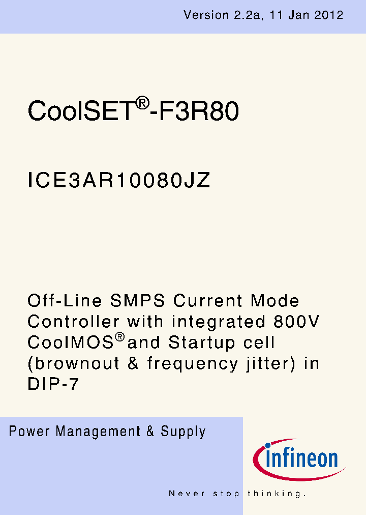 ICE3AR10080JZ_3563817.PDF Datasheet