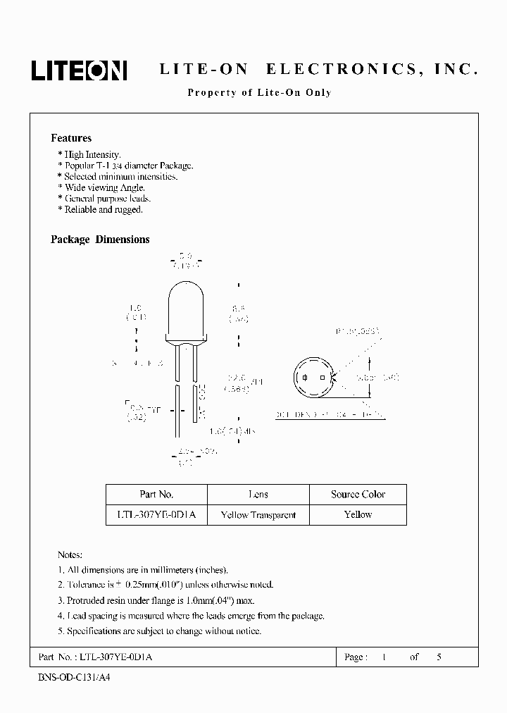 LTL-307YE-0D1A_3645349.PDF Datasheet