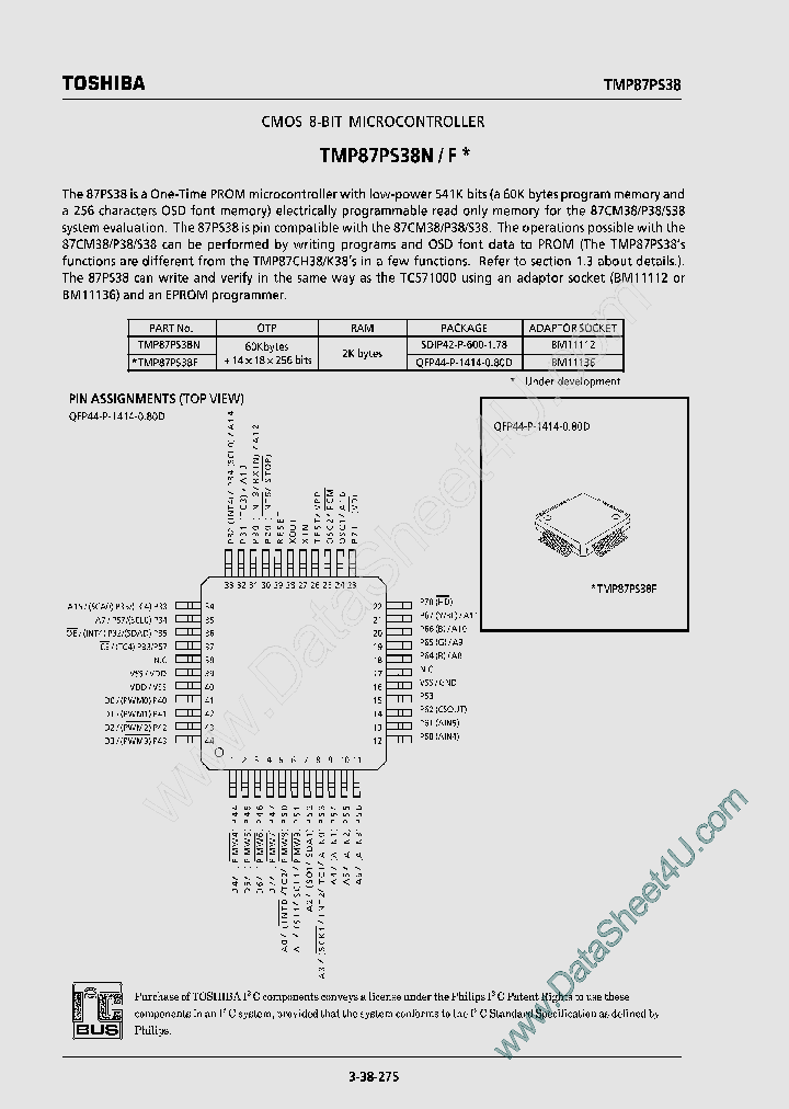 TMP87PS38F_3671051.PDF Datasheet