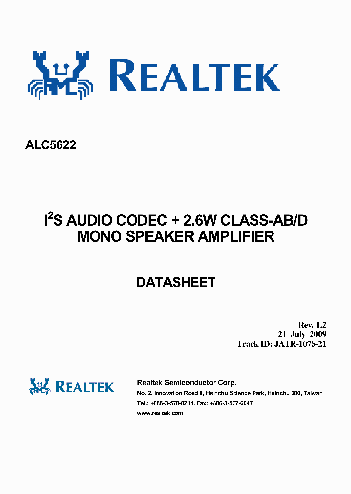 ALC5622_3685414.PDF Datasheet