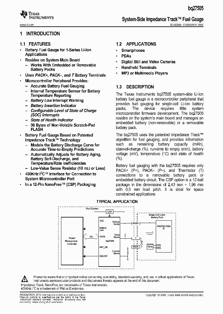 BQ27505YZGT-J1_3759141.PDF Datasheet
