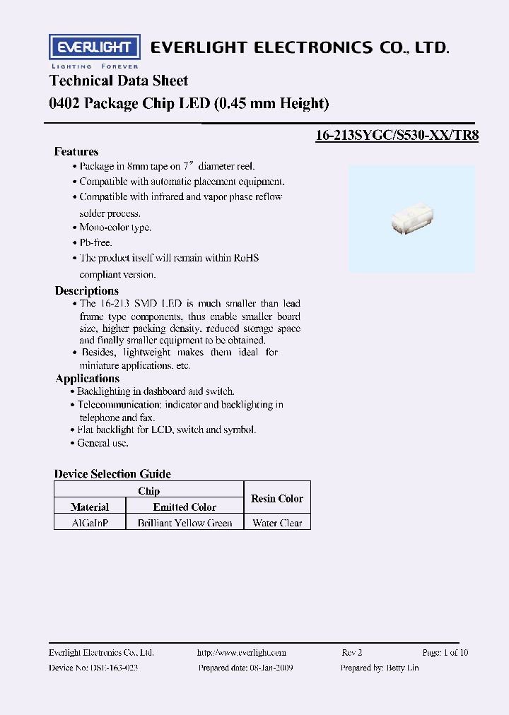 16-213SYGCS530-E1TR8_3753119.PDF Datasheet