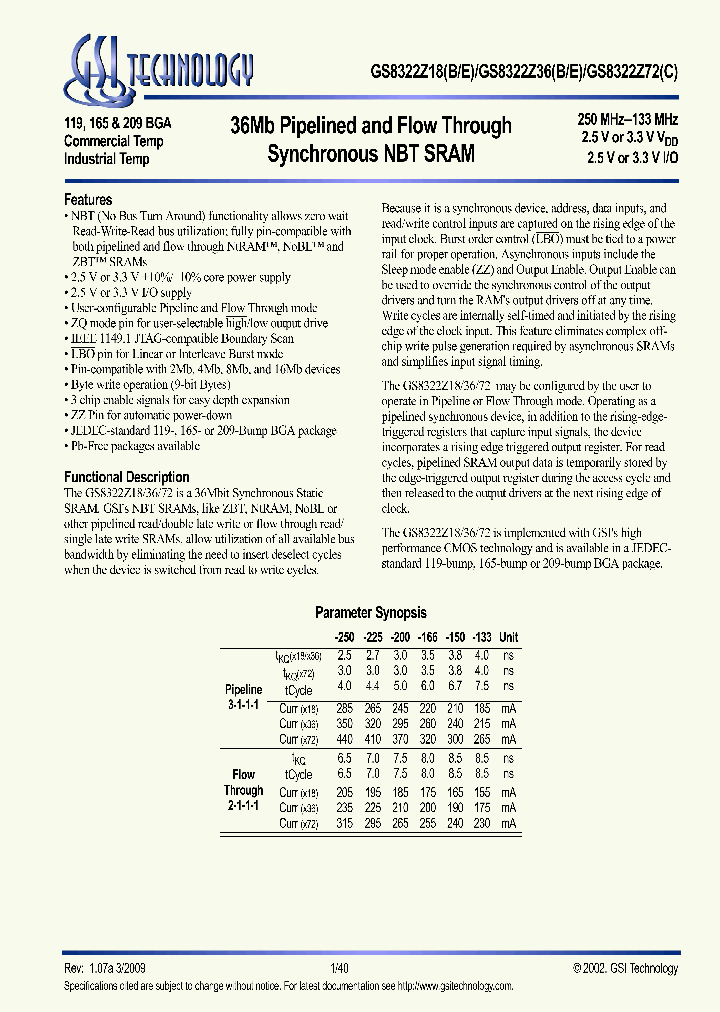 GS8322Z72C-225T_3774029.PDF Datasheet