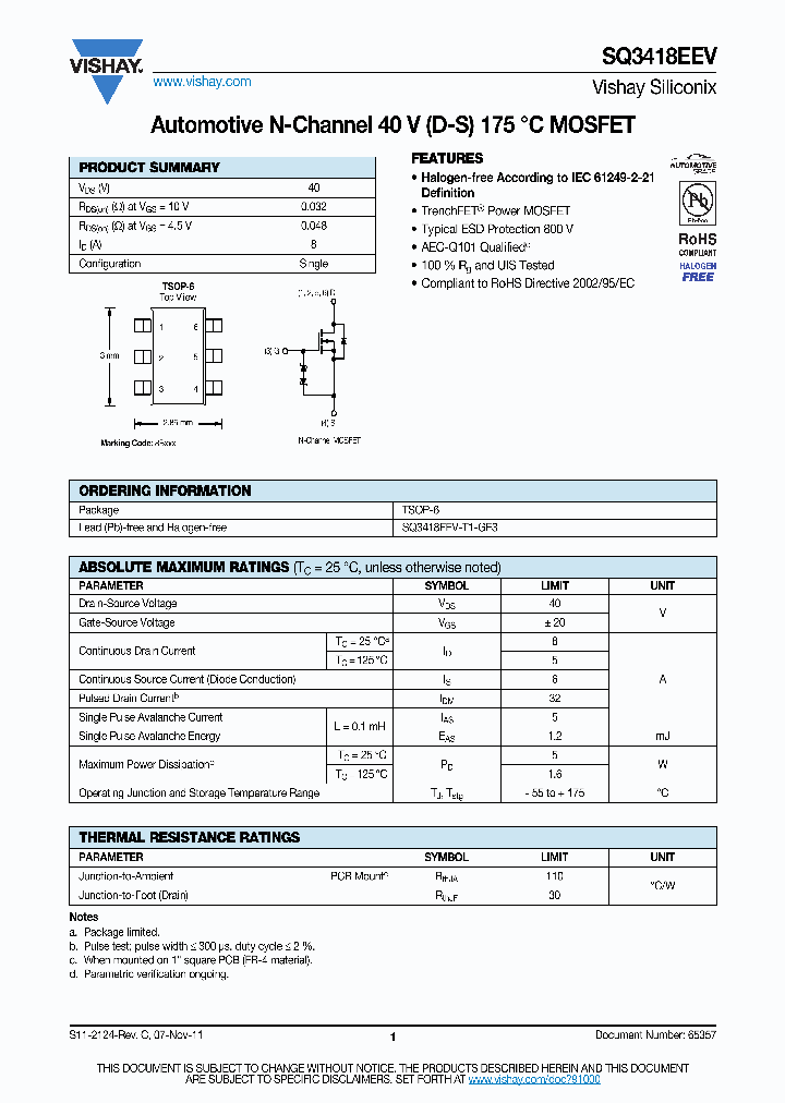 SQ3418EEV-T1-GE3_3951985.PDF Datasheet
