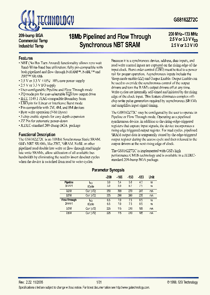 GS8162Z72C-150T_3776026.PDF Datasheet