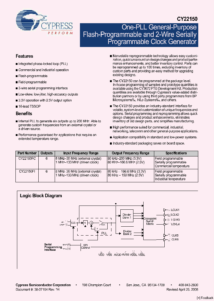CY22150ZC-XXX_3777663.PDF Datasheet