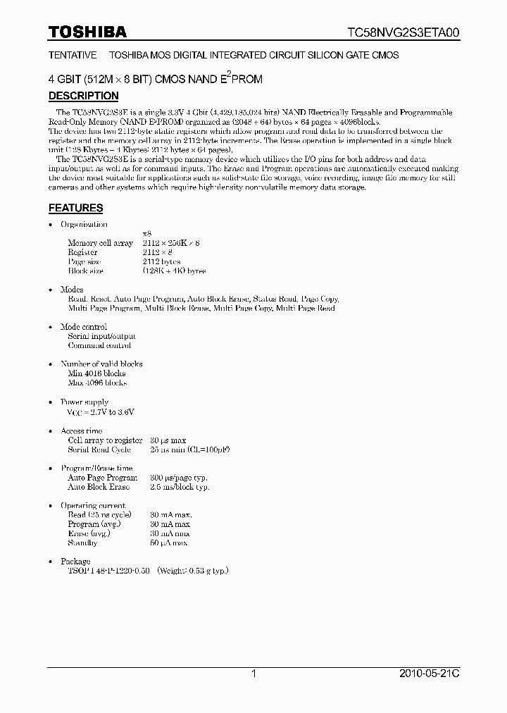 TC58NVG2S3ETA00_3777430.PDF Datasheet