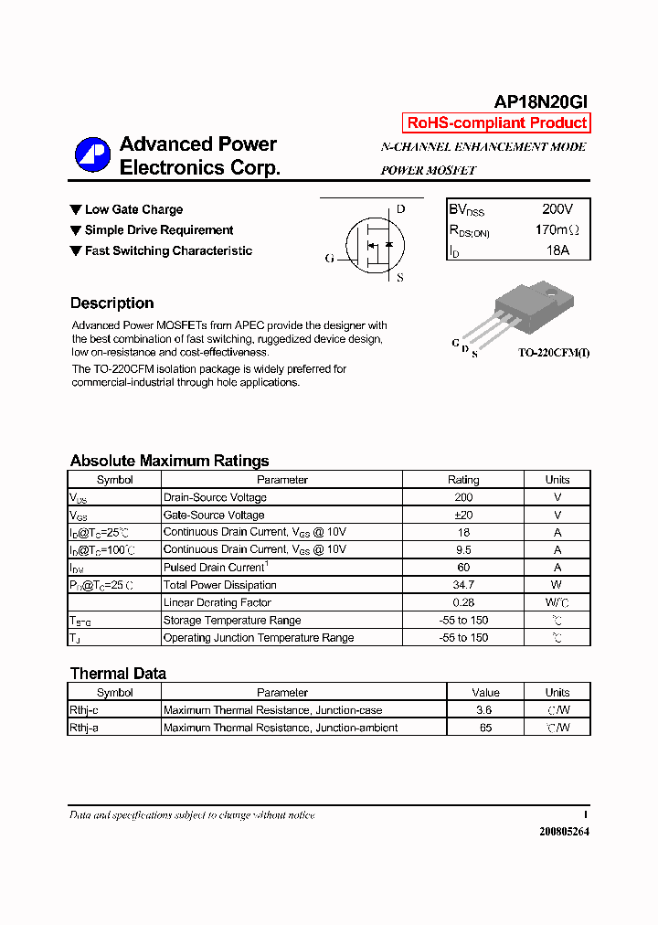 AP18N20GI_3789791.PDF Datasheet