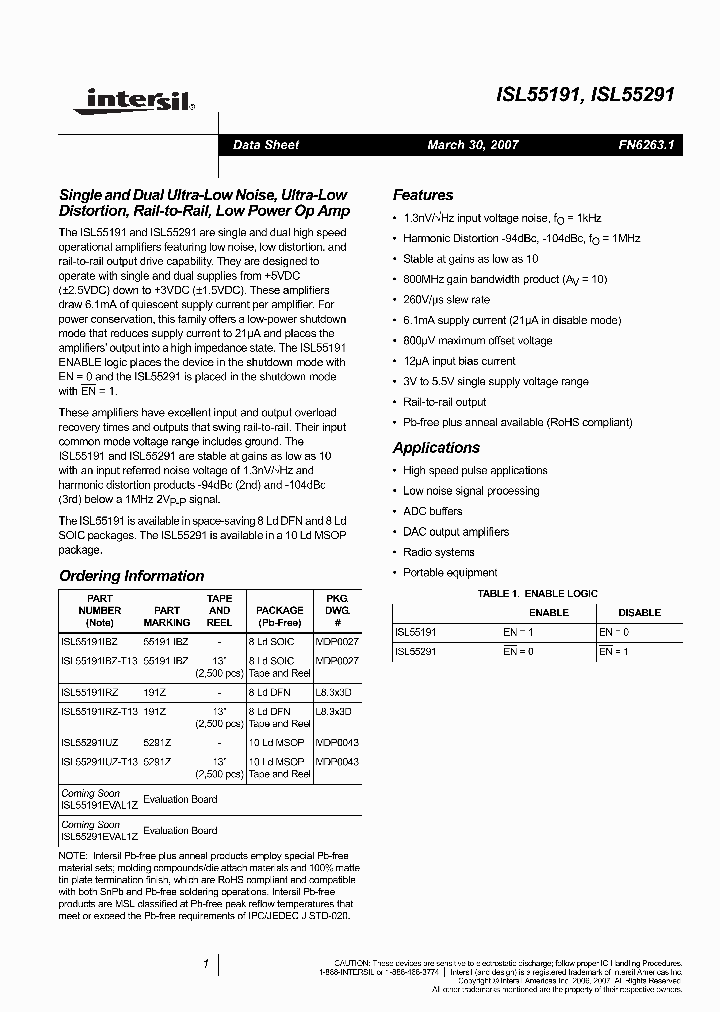 ISL55291IUZ_3813271.PDF Datasheet