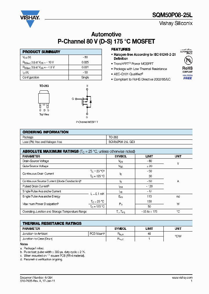 SQM50P08-25L-GE3_3819340.PDF Datasheet