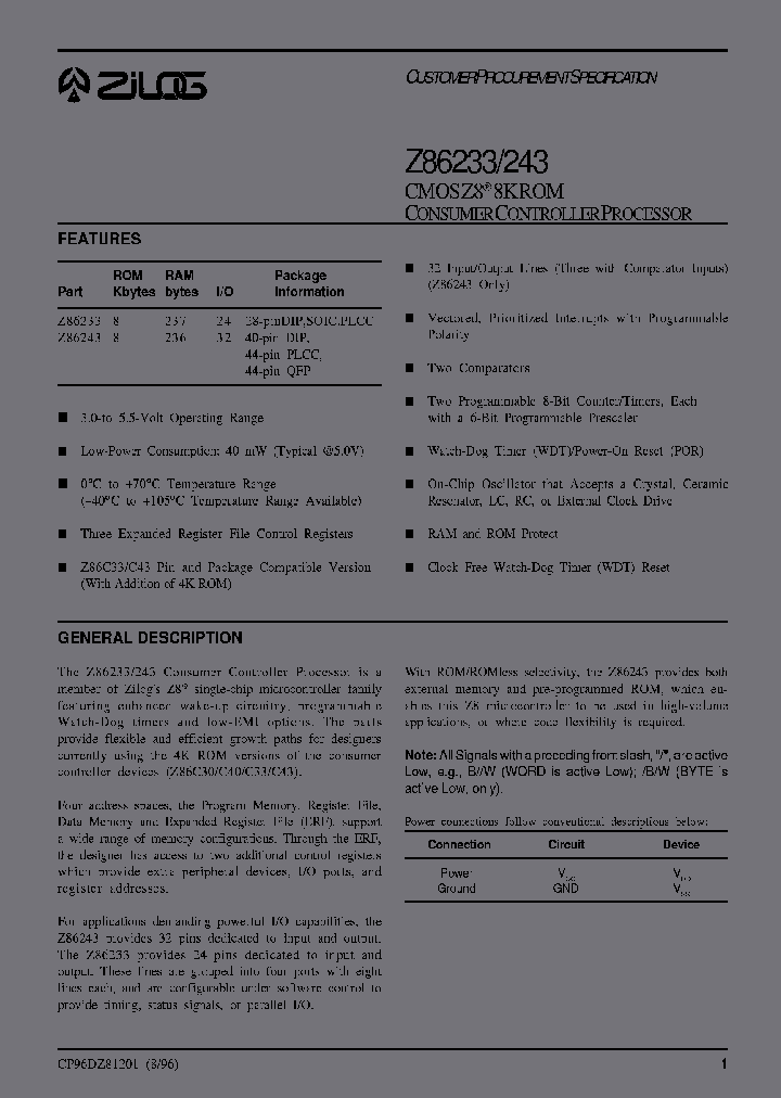 Z8624316PEC_3823258.PDF Datasheet