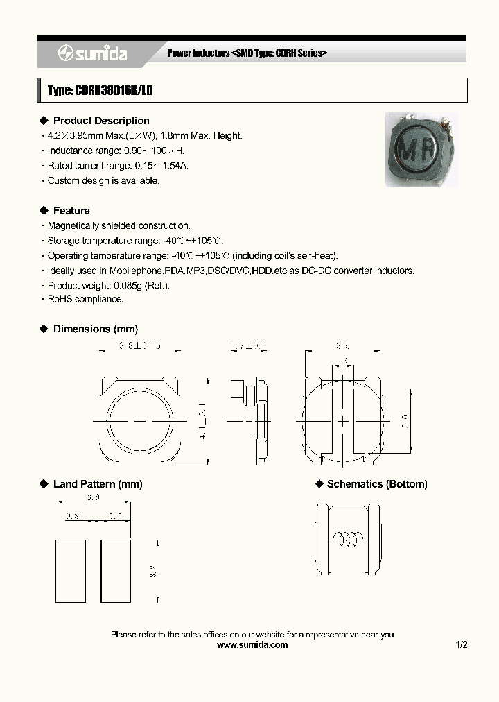 CDRH38D16RLDNP-6R8MC_3827131.PDF Datasheet