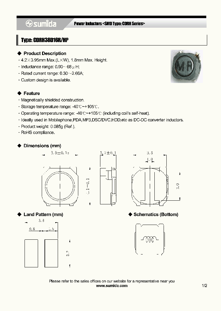 CDRH38D16RHPNP-6R8MC_3827129.PDF Datasheet