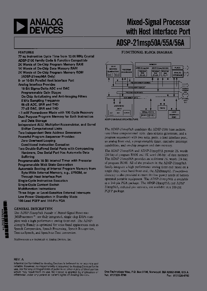 ADSP-21MSP50AK_3828409.PDF Datasheet